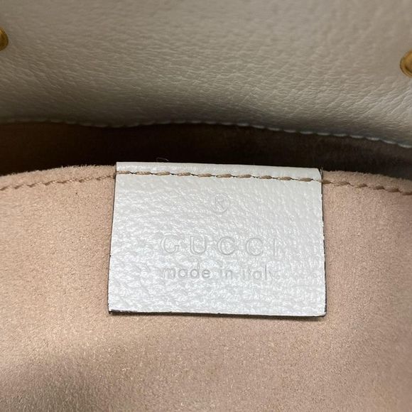 Gucci Handbag Ophidia Small Bucket Bag 610846 Ivory X Navy X Red Drawstring - Picture 9 of 15